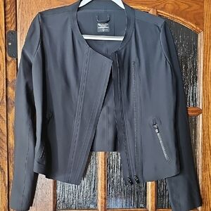 Athleta Collarless Zip-Front Cropped Jacket, S